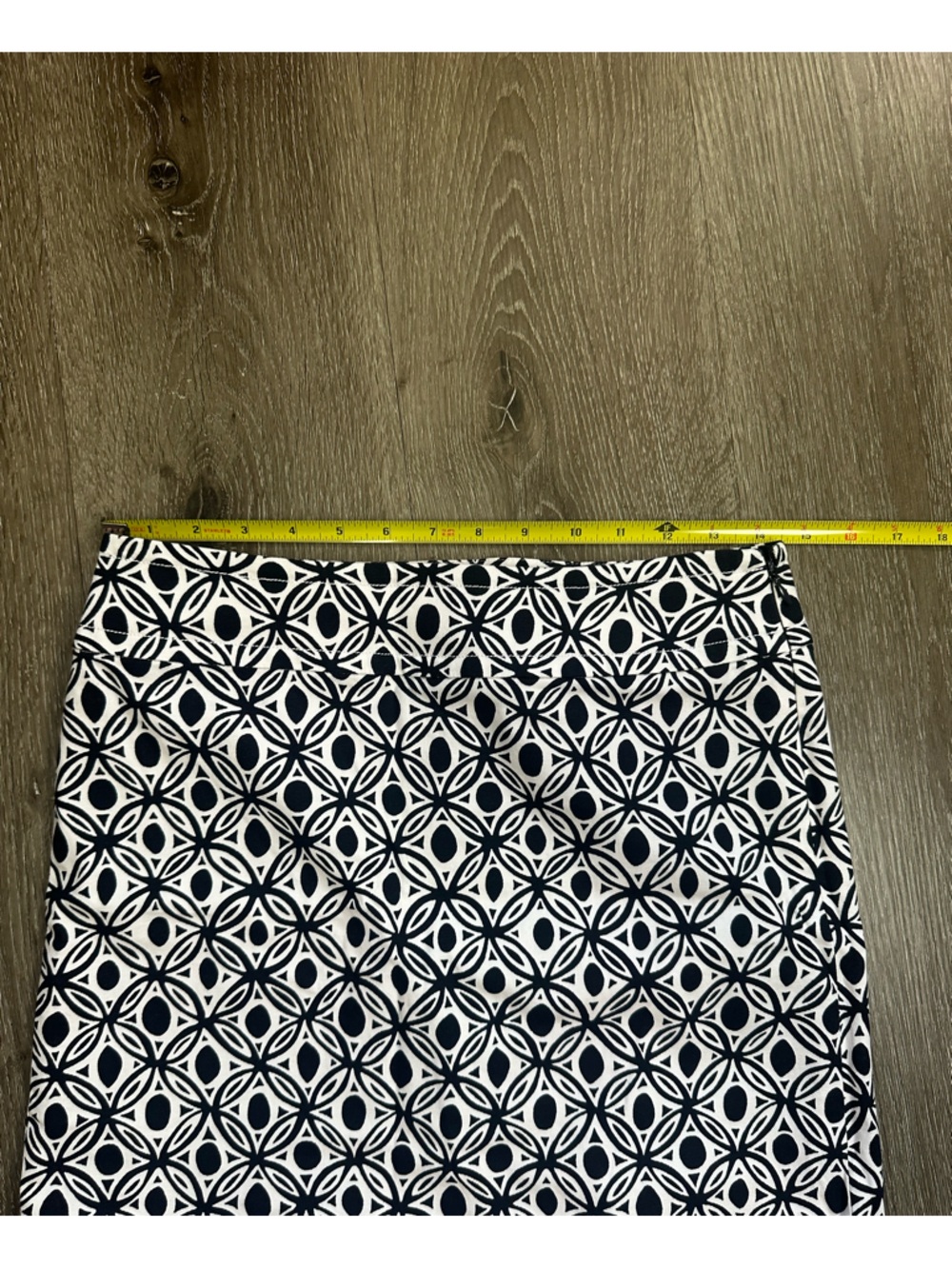 Talbots Navy and White Geometric Pencil Skirt - Picture 5 of 8